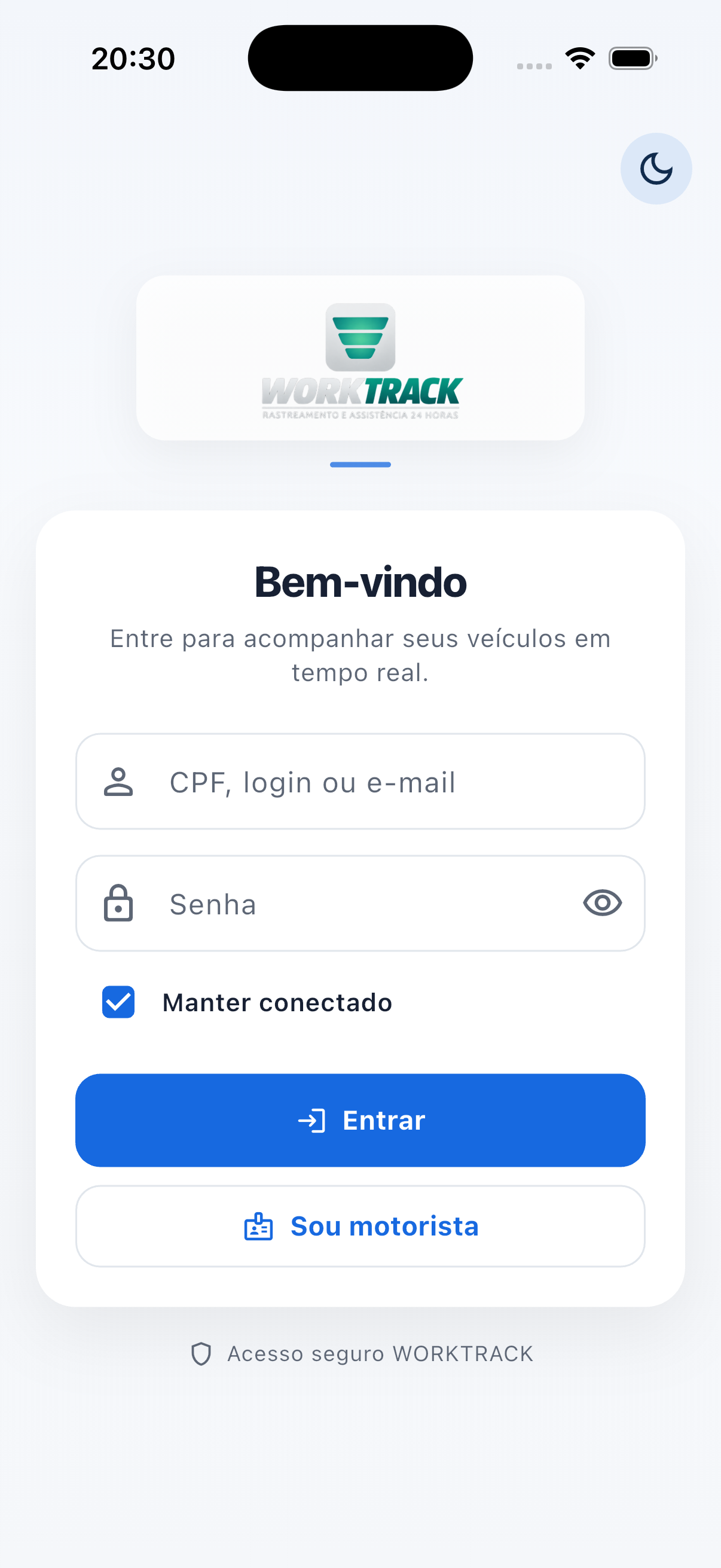 Tela 2 do WorkTrack