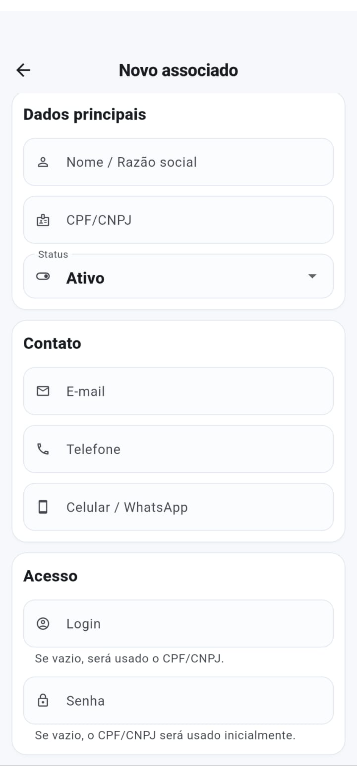 Tela 1 do GestorTrack Manager
